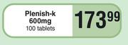Plenish-K 600mg 100 Tablets