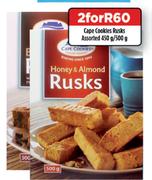 Cape Cookies Rusks Assorted 450g/500g-For 2
