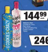 Nature's Own Cookies & Crazy Red Velvet Or Marshmallow Pop Cream Liqueur-750ml Each