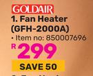 Goldair Fan Heater GFH-2000A