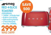 Smeg Red 4 Slice Toaster TSF02RDSA