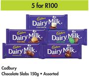 Cadbury Chocolate Slabs Assorted-5 x 150g