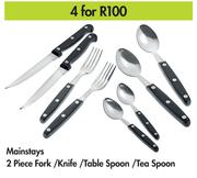 Mainstays 2 Piece Fork/Knife/Table Spoon/Tea Spoon-For 4