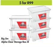 Big Jim Alpha Clear Storage Box-5 x 4Ltr