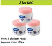 Purity & Elizabeth Anne's Aqueous Cream-3 x 325ml