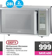 Defy 28Ltr Electronic Microwave Metallic RHEM21L