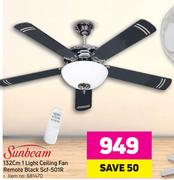 Sunbeam 132cm 1 Light Ceiling Fan Remote Black Scf-501R