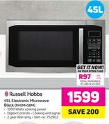 Russell Hobbs 45L Electronic Microwave Black(RHEM45BM)
