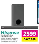 Hisense Soundbar Wireless Subwoofer HS218
