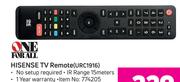 One For All Hisense TV Remote URC1916-Each