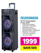 0 Telefunken 10" DJ Trolley Black TTSDJ-20BT