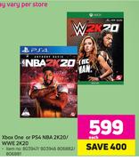Xbox One Or Ps4 NBA 2K20/WWE 2K20-Each