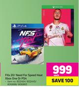 Fifa 20/Need For Speed Heat Xbox One Or Ps4-Each