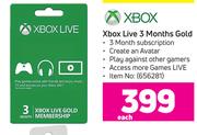 Xbox Live 3 Months Gold-Each