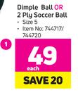 Dimple Ball Or 2 Ply Soccer Ball Size 5-Each