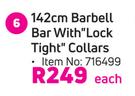 Trojan 142cm Barbell Bar With "Lock Tight" Collars-Each