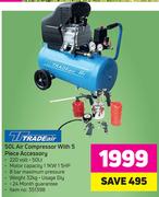 Tradeair 50Ltr Air Compressor With 5 Piece Accessory