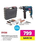 Ryobi 550W 13mm Impact Drill Kit
