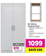 Bic 900mm Hanging 2 Door-900mm x 1800mm x 515mm