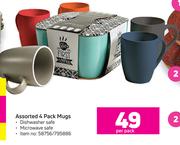 Assorted 4 Pack Mugs-Per Pack