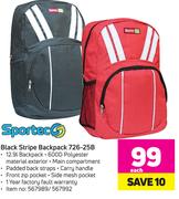 Sportec Black Stripe Backpack 726 25B-Each