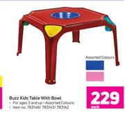 Buzz Kids Table With Bowl Assorted Colours-Each
