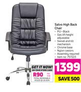 Salvo High PU Back Chair Black