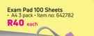Exam Pad 100 Sheets 3 Pack-Each