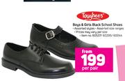 Toughees Boys & Girls Black School Shoes-Per Pair