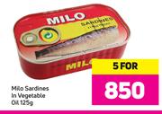 Milo Sardines In Vegetable Oil-5 x 125g