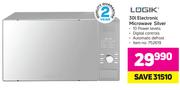 Logik 30L Electronic Microwave Silver