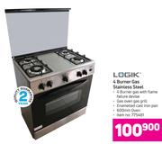 Logik 4 Burner Gas Stainless Steel