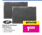 Moto Rubber Car Mat Black 500 x 350mm-For Both