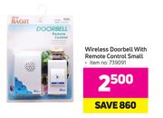 Wireless Doorbell With Remote Control Small