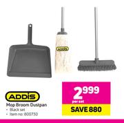 Addis Mop, Broom & Dustpan (Black) Set-Per Set