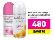 Enchanter Anti Perspt Deodorant Roll On-50ml Each