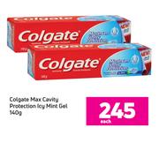 Colgate Max Cavity Protection Icy Mint Gel-140g Each