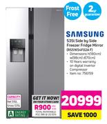 SAMSUNG 535l Side By Side Freezer Fridge Mirror - (RS51K54F02A F)