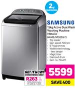 SAMSUNG 15KG Active Dual Wash Washing Machine Metallic - (WA15J5730SS F )
