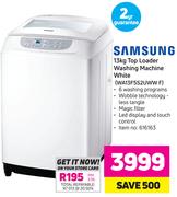 SAMSUNG 13KG Top Loader Washing Machine White - (WA13F5S2UWWF)
