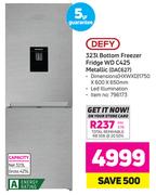 DEFY 323l Bottom Freezer Fridge WD C425 Metallic - (DAC627)