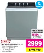 DEFY 15KG Twin Tub Metallic - (DTT151)