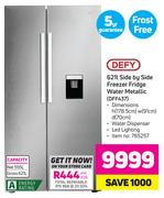 DEFY 621l Side By Side Freezer Fridge Water Metallic - (DFF437)