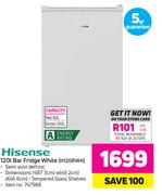 HISENSE 120l Bar Fridge White- (H120RWH)