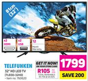 TELEFUNKEN 32" HD LED Tv - (TLEDD-32HD)