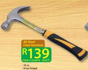 All Steel Claw Hammer 16Oz-Each