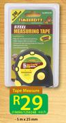 Tape Measure 5m x 25mm-Each