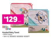 Little One Hooded Baby Towel 100% Cotton-Each