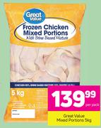 Great Value Frozen Chicken Mixed Portions With Brine Based Mixture-5Kg Per Pack