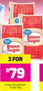 Great Value Brown Sugar-3 x 2Kg